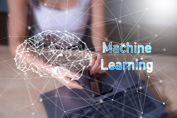 Machine learning technology, business concept - 784721087
