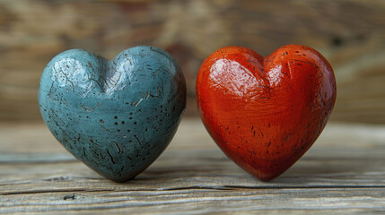 Two hearts. Love concept, generative ai