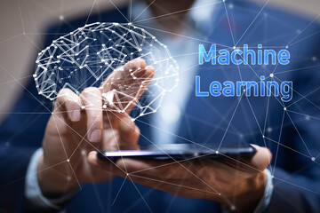 Machine learning technology, business concept - 784721604