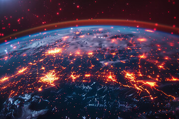 Obraz premium The Woven Web: An Intricate Tapestry of Telecom Towers and Datacenters