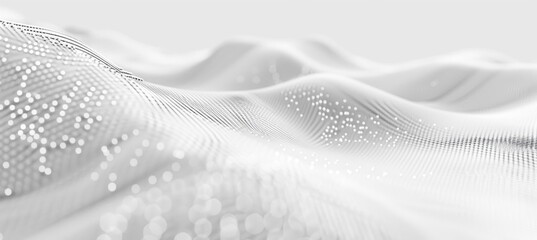 Abstract white futuristic background. Wave white background. connecting dots and lines on white background