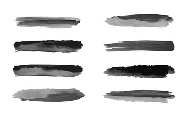 Watercolor grey, black brush strokes