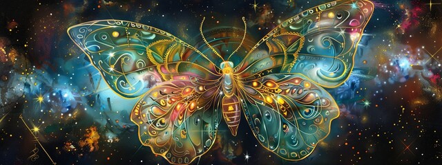 Surreal Aura Ethereal Patterns of Celestial Butterfly Wings