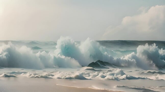 ocean breaks on shore