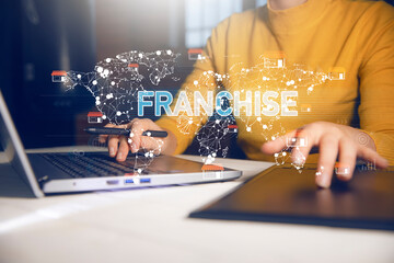 Franchise business model and strategy concept - 784723075