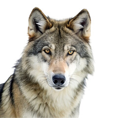 Fototapeta premium Portrait of wolf isolated on transparent background