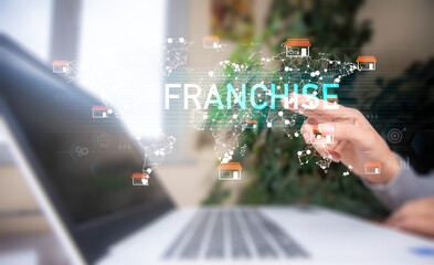 Franchise business model and strategy concept - 784723236