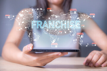 Franchise business model and strategy concept - 784723269