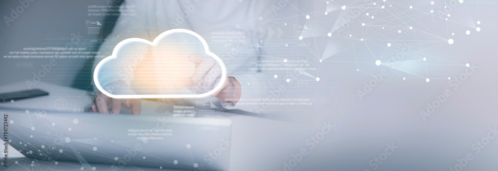 Poster cloud computing virtual screen cloud technology.