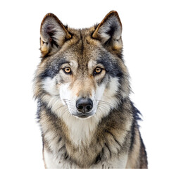 Portrait of wolf isolated on transparent background