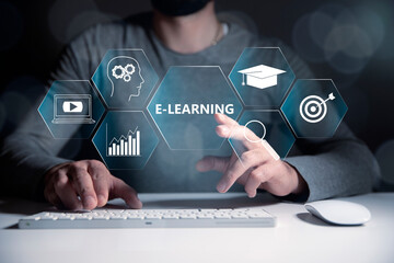 E-learning, Online education, internet studying - 784723849
