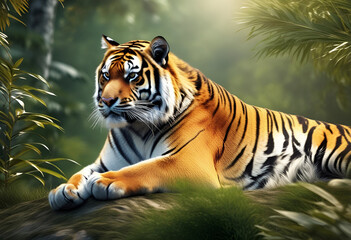 Fototapeta premium Tiger in the jungle