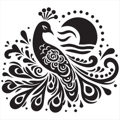 Fototapeta na wymiar Peacock logo design vector template, Peacock bird illustration