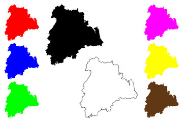 Fototapeta na wymiar Altenburger Land district (Federal Republic of Germany, rural district, Free State of Thuringia) map vector illustration, scribble sketch Altenburger Land map