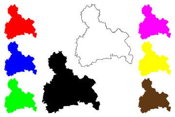 Upper Bavaria (Federal Republic of Germany, Administrative division, Region Free State of Bavaria) map vector illustration, scribble sketch Upper Bavaria map