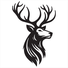 Deer head silhouette deer vector illustration templates.