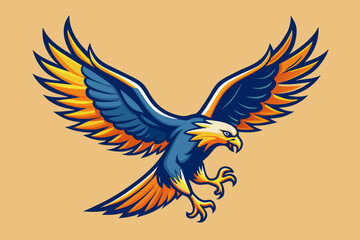 A soaring eagle with outstretched wings using continuous lines, conveying its strength and power as it rides the thermals