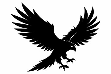 Obraz premium Flying eagle silhouette of vector illustration