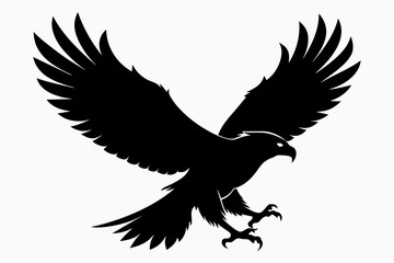 Flying eagle silhouette of vector illustration