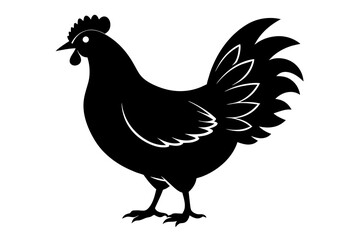 chicken silhouette of vector illustration