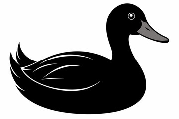 Duck black silhouette vector illustration