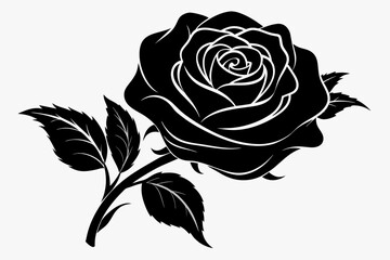 Rose silhouette vector illustration