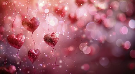 Obraz premium Floating Hearts in the Air