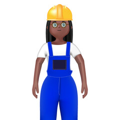 A Female engineer in overalls. Vector