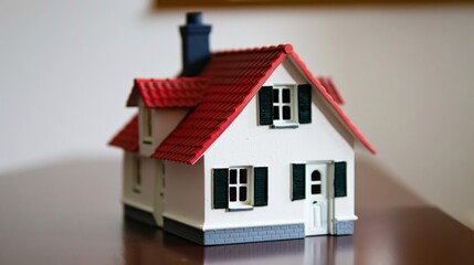 Real estate agent offer house represented by model.