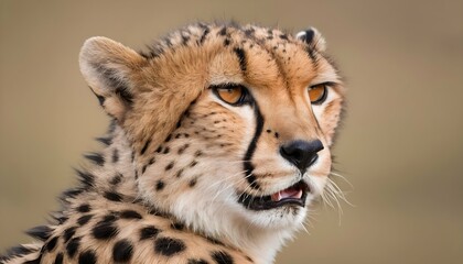 A Cheetah With Its Whiskers Twitching Alert