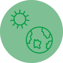 Greenhouse Effect Green Line Circle Icon