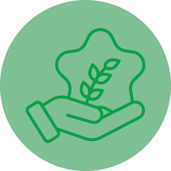 Humanitarian Green Line Circle Icon