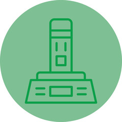 Joystick Green Line Circle Icon