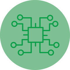 Fototapeta na wymiar Embedded Green Line Circle Icon