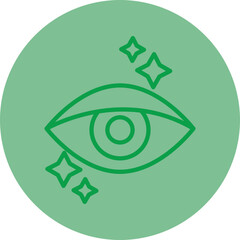 Ophthalmologist Green Line Circle Icon