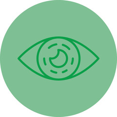 Contact Lens Green Line Circle Icon