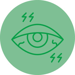 Painful Eye Green Line Circle Icon