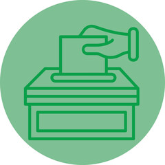 Ballot Green Line Circle Icon