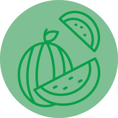 Watermolon Green Line Circle Icon