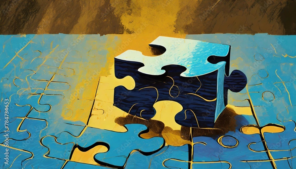 Poster puzzle piece not fitting symbolizing ai bias and exclusion