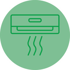 Air Conditioner Green Line Circle Icon