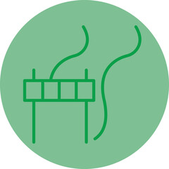 Slope Green Line Circle Icon