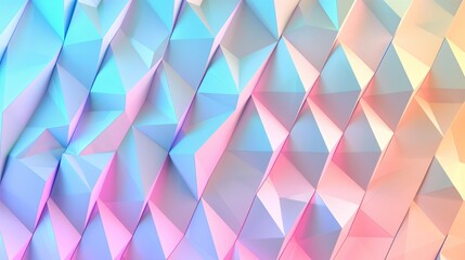 Simple vibrant colorful gradient three-dimensional geometric pattern, simple plain white background, copy space