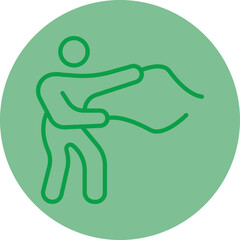 Battle Rope Green Line Circle Icon