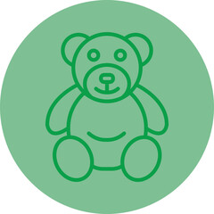 Bear Green Line Circle Icon