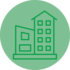Residential Green Line Circle icon
