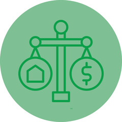 Scale Green Line Circle icon