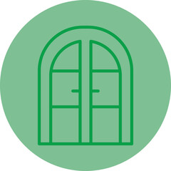 Door Green Line Circle icon