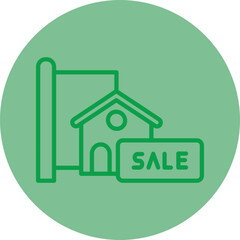 For Sale Green Line Circle icon