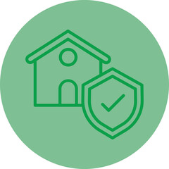 Obraz premium Property Insurance Green Line Circle icon